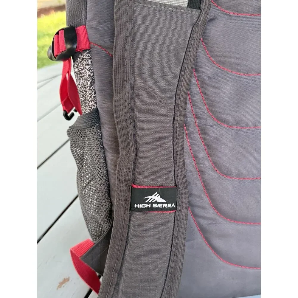 HIGH SIERRA Unisex Tactic Backpack 17” Laptop Pocket Gray Red Outdoor Travel Bag